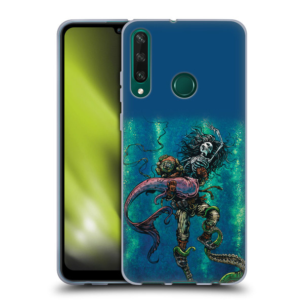 David Lozeau Colourful Grunge Diver And Mermaid Soft Gel Case for Huawei Y6p