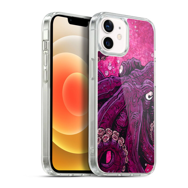 David Lozeau Colourful Grunge Octopus Squid Soft Gel Case for Apple iPhone 12 / iPhone 12 Pro & MagSafe