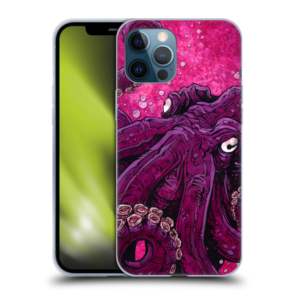 David Lozeau Colourful Grunge Octopus Squid Soft Gel Case for Apple iPhone 12 Pro Max