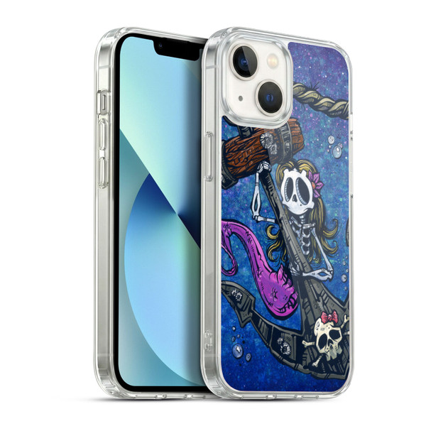 David Lozeau Colourful Grunge Mermaid Anchor Soft Gel Case for Apple iPhone 13