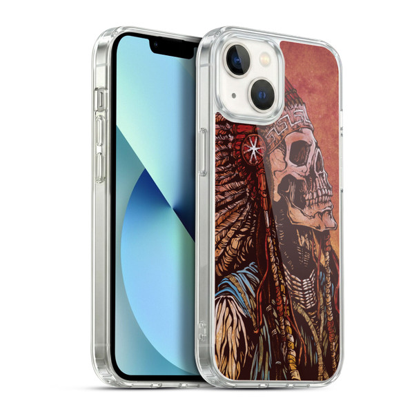 David Lozeau Colourful Grunge Native American Soft Gel Case for Apple iPhone 13