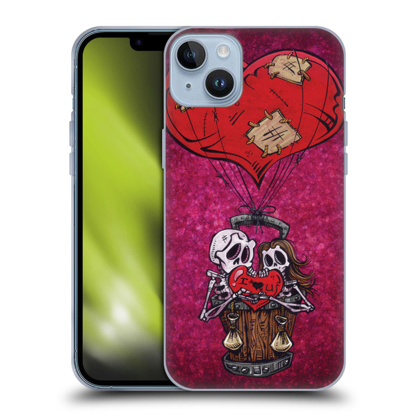 David Lozeau Colourful Grunge Day Of The Dead Soft Gel Case for Apple iPhone 14 Plus