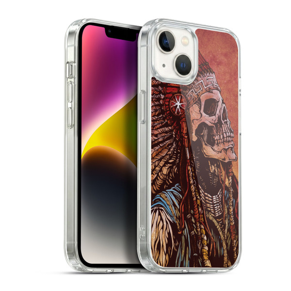David Lozeau Colourful Grunge Native American Soft Gel Case for Apple iPhone 14 Plus & MagSafe