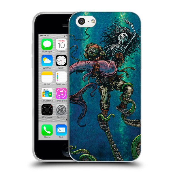 David Lozeau Colourful Grunge Diver And Mermaid Soft Gel Case for Apple iPhone 5c