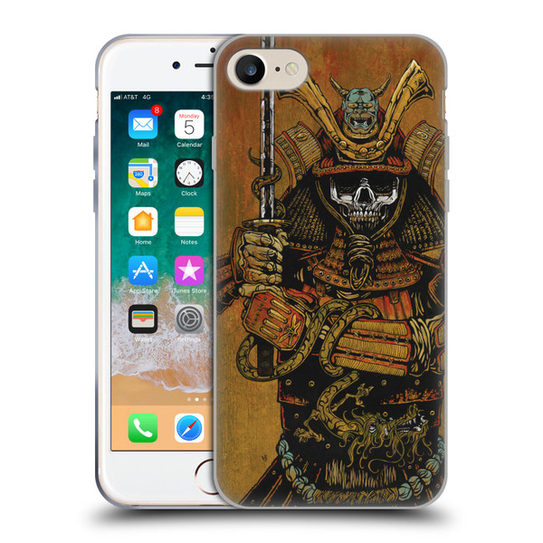 David Lozeau Colourful Grunge Samurai Soft Gel Case for Apple iPhone 7 / 8 / SE 2020 & 2022