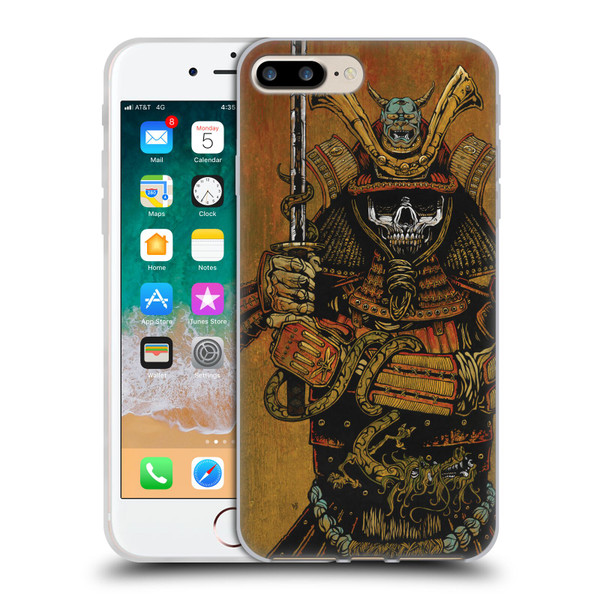 David Lozeau Colourful Grunge Samurai Soft Gel Case for Apple iPhone 7 Plus / iPhone 8 Plus