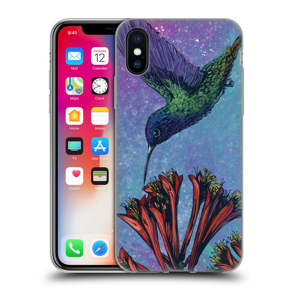 David Lozeau Colourful Grunge The Hummingbird Soft Gel Case for Apple iPhone X / iPhone XS