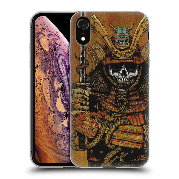 David Lozeau Colourful Grunge Samurai Soft Gel Case for Apple iPhone XR