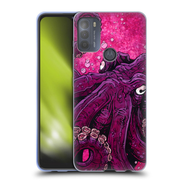 David Lozeau Colourful Grunge Octopus Squid Soft Gel Case for Motorola Moto G50