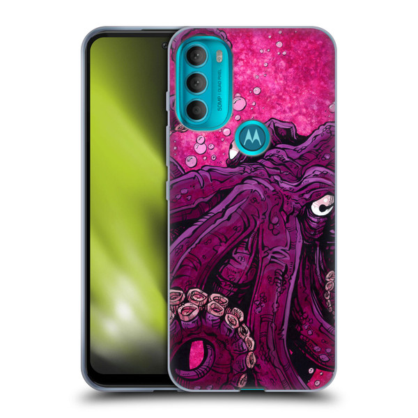 David Lozeau Colourful Grunge Octopus Squid Soft Gel Case for Motorola Moto G71 5G