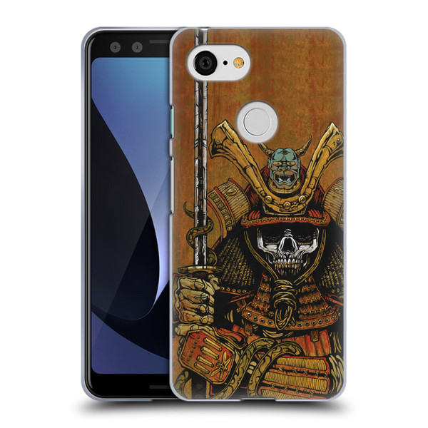 David Lozeau Colourful Grunge Samurai Soft Gel Case for Google Pixel 3