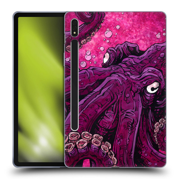 David Lozeau Colourful Grunge Octopus Squid Soft Gel Case for Samsung Galaxy Tab S8