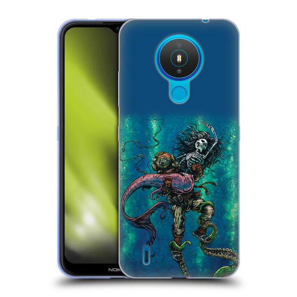 David Lozeau Colourful Grunge Diver And Mermaid Soft Gel Case for Nokia 1.4