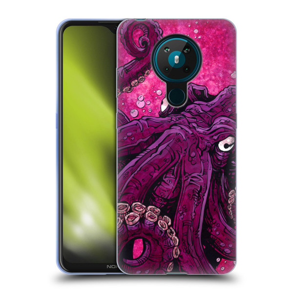 David Lozeau Colourful Grunge Octopus Squid Soft Gel Case for Nokia 5.3