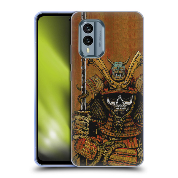 David Lozeau Colourful Grunge Samurai Soft Gel Case for Nokia X30