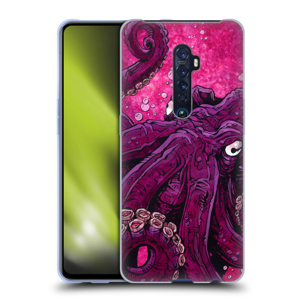 David Lozeau Colourful Grunge Octopus Squid Soft Gel Case for OPPO Reno 2