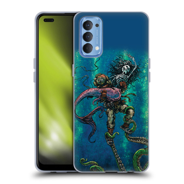 David Lozeau Colourful Grunge Diver And Mermaid Soft Gel Case for OPPO Reno 4 5G