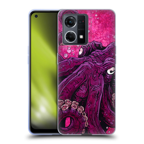 David Lozeau Colourful Grunge Octopus Squid Soft Gel Case for OPPO Reno8 4G
