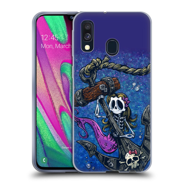 David Lozeau Colourful Grunge Mermaid Anchor Soft Gel Case for Samsung Galaxy A40 (2019)