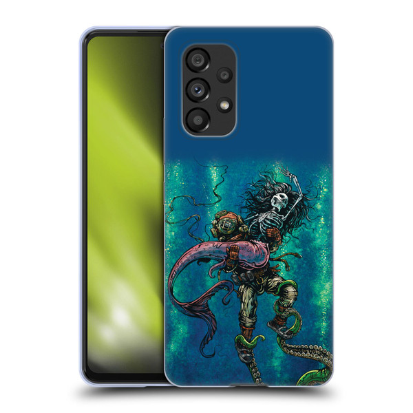 David Lozeau Colourful Grunge Diver And Mermaid Soft Gel Case for Samsung Galaxy A53 5G (2022)