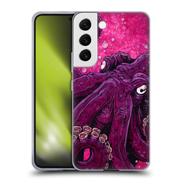 David Lozeau Colourful Grunge Octopus Squid Soft Gel Case for Samsung Galaxy S22 5G