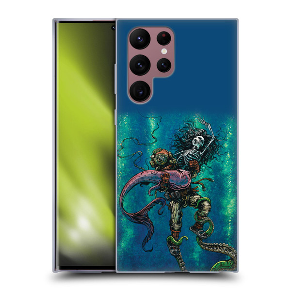 David Lozeau Colourful Grunge Diver And Mermaid Soft Gel Case for Samsung Galaxy S22 Ultra 5G
