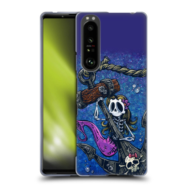 David Lozeau Colourful Grunge Mermaid Anchor Soft Gel Case for Sony Xperia 1 III