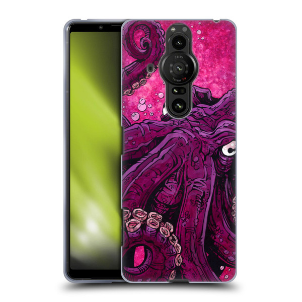 David Lozeau Colourful Grunge Octopus Squid Soft Gel Case for Sony Xperia Pro-I