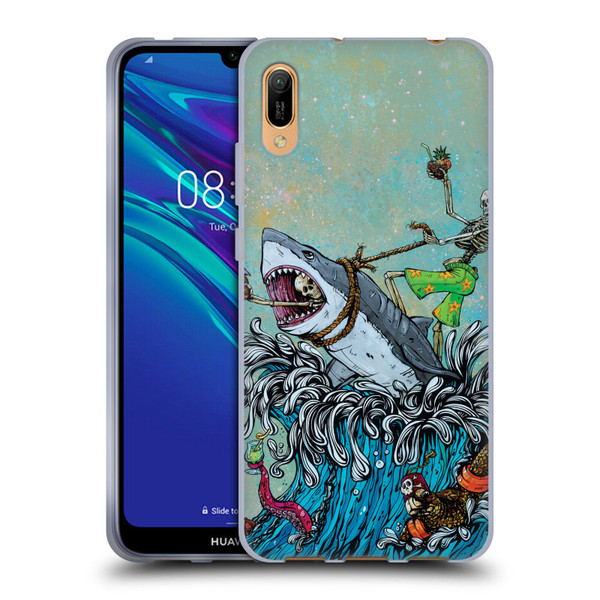 David Lozeau Colourful Art Surfing Soft Gel Case for Huawei Y6 Pro (2019)