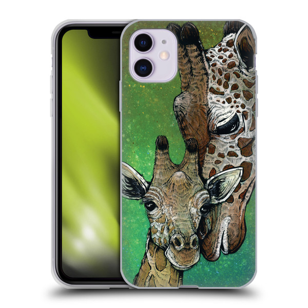 David Lozeau Colourful Art Giraffe Soft Gel Case for Apple iPhone 11