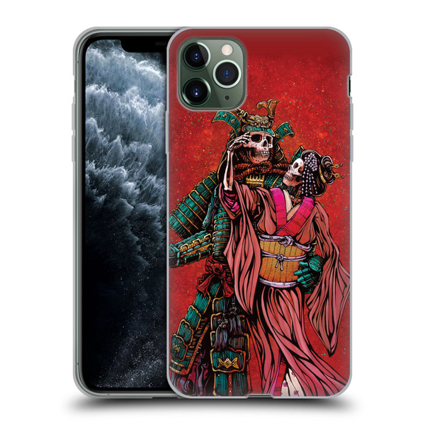 David Lozeau Colourful Art Samurai And Geisha Soft Gel Case for Apple iPhone 11 Pro Max