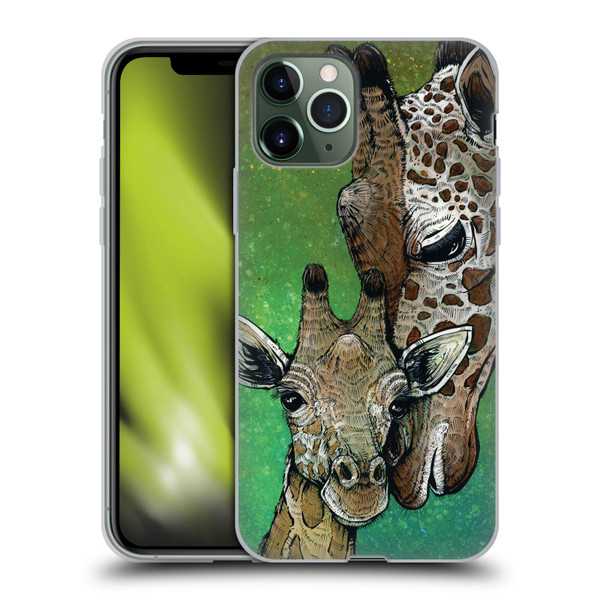 David Lozeau Colourful Art Giraffe Soft Gel Case for Apple iPhone 11 Pro
