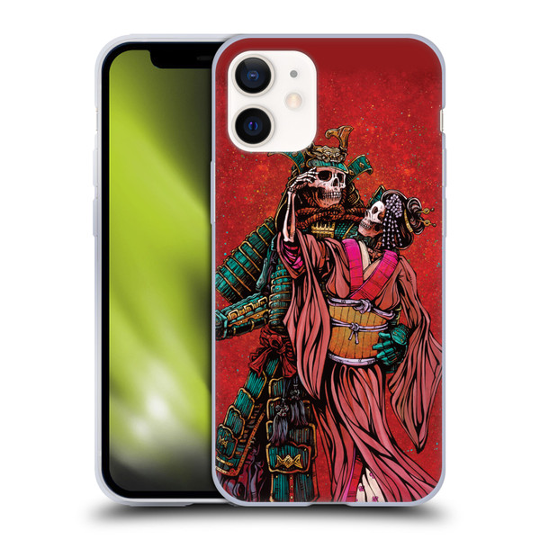 David Lozeau Colourful Art Samurai And Geisha Soft Gel Case for Apple iPhone 12 Mini