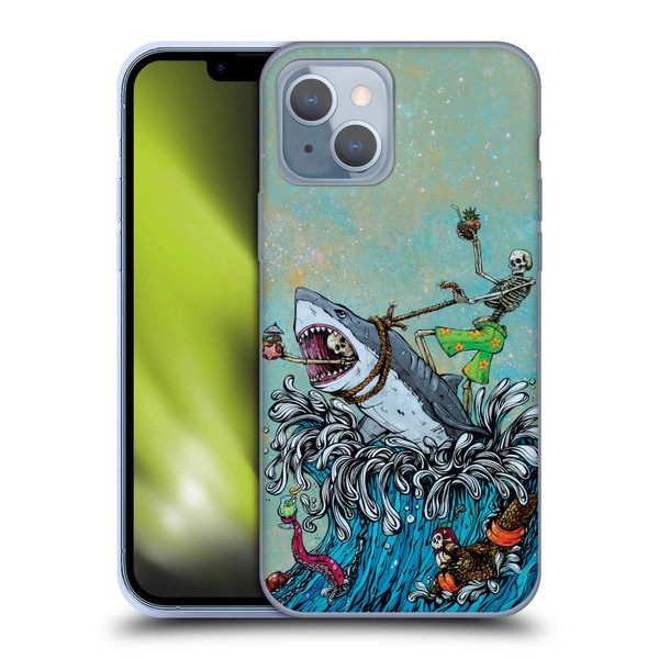 David Lozeau Colourful Art Surfing Soft Gel Case for Apple iPhone 14