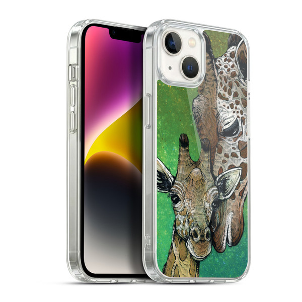 David Lozeau Colourful Art Giraffe Soft Gel Case for Apple iPhone 14 Plus & MagSafe