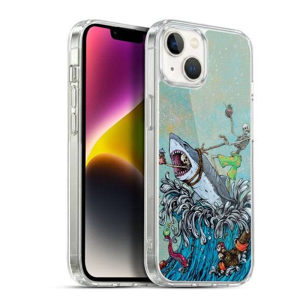 David Lozeau Colourful Art Surfing Soft Gel Case for Apple iPhone 14 Plus & MagSafe