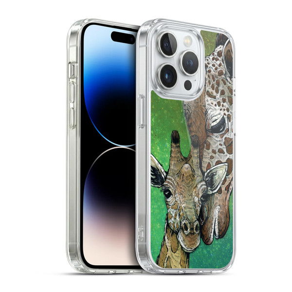 David Lozeau Colourful Art Giraffe Soft Gel Case for Apple iPhone 14 Pro & MagSafe