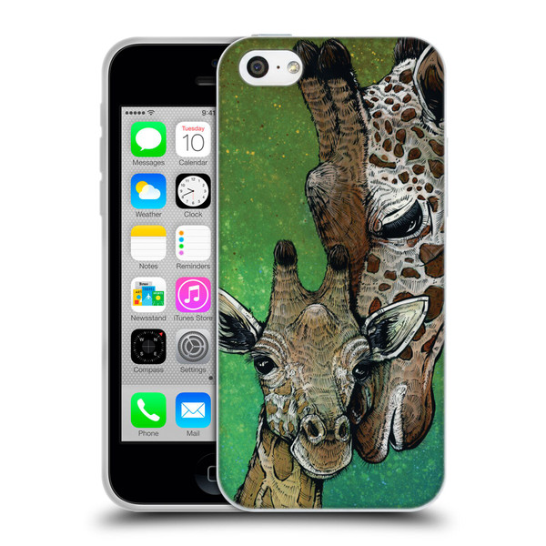 David Lozeau Colourful Art Giraffe Soft Gel Case for Apple iPhone 5c