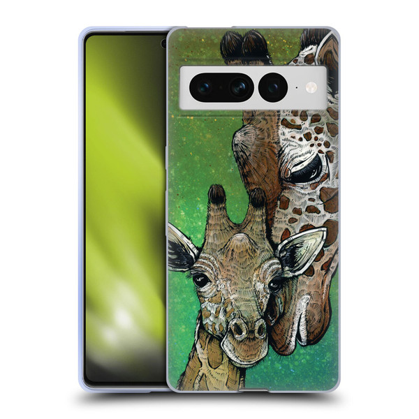 David Lozeau Colourful Art Giraffe Soft Gel Case for Google Pixel 7 Pro