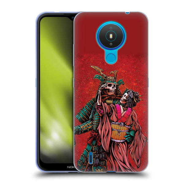 David Lozeau Colourful Art Samurai And Geisha Soft Gel Case for Nokia 1.4