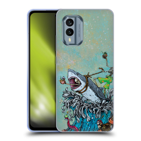 David Lozeau Colourful Art Surfing Soft Gel Case for Nokia X30
