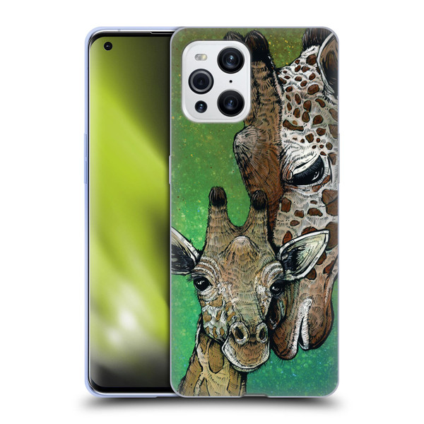 David Lozeau Colourful Art Giraffe Soft Gel Case for OPPO Find X3 / Pro