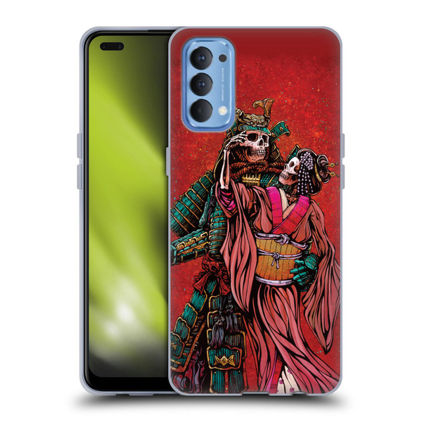 David Lozeau Colourful Art Samurai And Geisha Soft Gel Case for OPPO Reno 4 5G