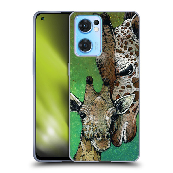 David Lozeau Colourful Art Giraffe Soft Gel Case for OPPO Reno7 5G / Find X5 Lite