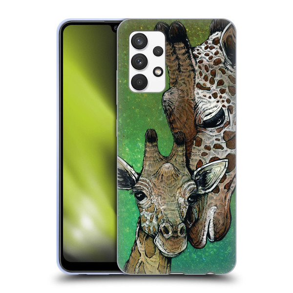 David Lozeau Colourful Art Giraffe Soft Gel Case for Samsung Galaxy A32 (2021)