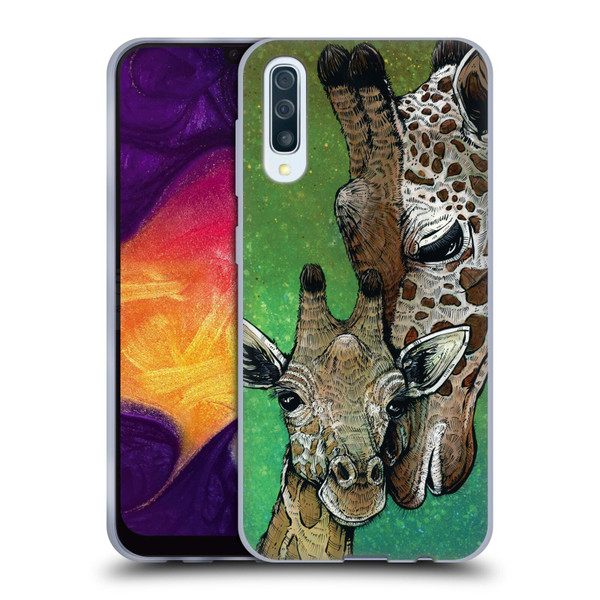 David Lozeau Colourful Art Giraffe Soft Gel Case for Samsung Galaxy A50/A30s (2019)