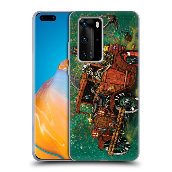David Lozeau Skeleton Grunge Tiki Towing Soft Gel Case for Huawei P40 Pro / P40 Pro Plus 5G