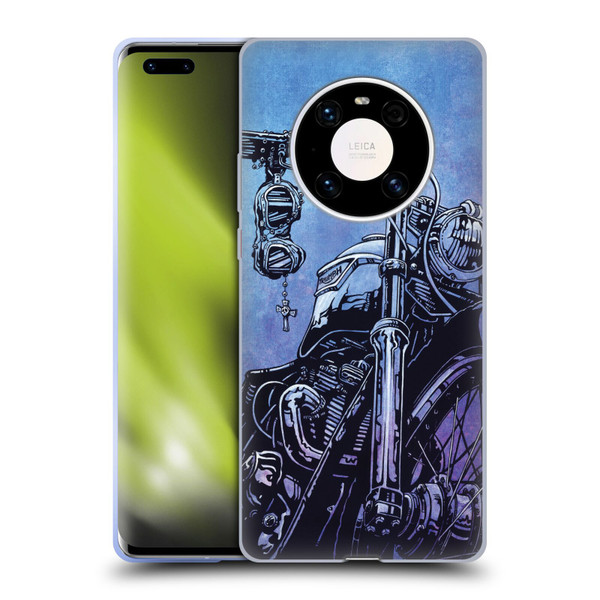 David Lozeau Skeleton Grunge Motorcycle Soft Gel Case for Huawei Mate 40 Pro 5G