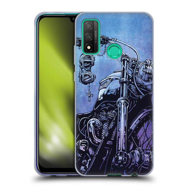 David Lozeau Skeleton Grunge Motorcycle Soft Gel Case for Huawei P Smart (2020)