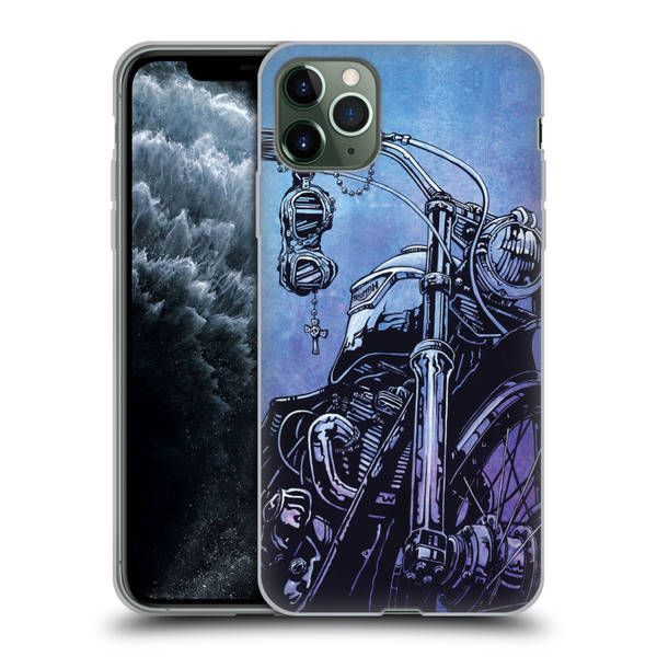 David Lozeau Skeleton Grunge Motorcycle Soft Gel Case for Apple iPhone 11 Pro Max